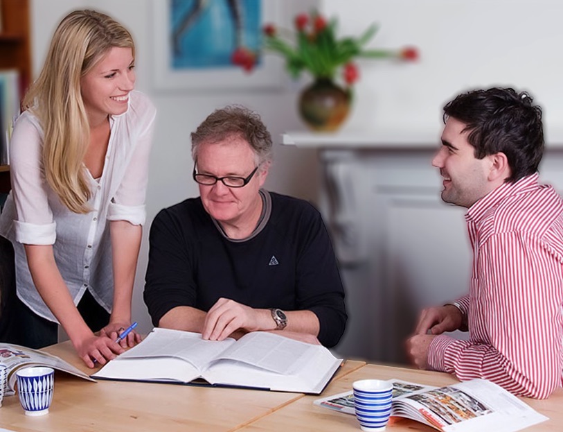Students learning German in a welcoming classroom environment at East Melbourne Language Centre